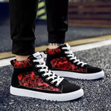Men'S Lace Flat Printed Casual Shoes