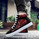 Men'S Lace Flat Printed Casual Shoes