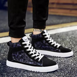 Men'S Lace Flat Printed Casual Shoes