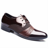 Men Formal Pointed Toe Lace Up Business Blucher Shoes