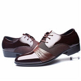 Men Formal Pointed Toe Lace Up Business Blucher Shoes
