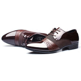 Men Formal Pointed Toe Lace Up Business Blucher Shoes