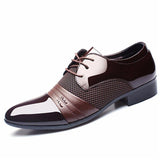 Men Formal Pointed Toe Lace Up Business Blucher Shoes
