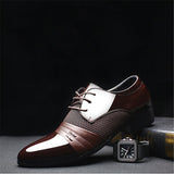 Men Formal Pointed Toe Lace Up Business Blucher Shoes
