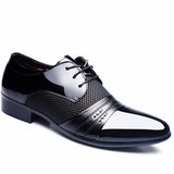Men Formal Pointed Toe Lace Up Business Blucher Shoes