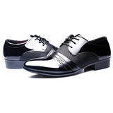 Men Formal Pointed Toe Lace Up Business Blucher Shoes