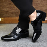 Men Formal Pointed Toe Lace Up Business Blucher Shoes