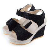 Summer Bohemian Ladies Magic Tape High Heels Sandals