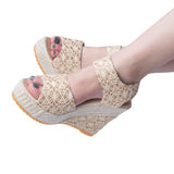Summer Bohemian Ladies Magic Tape High Heels Sandals