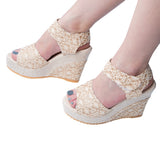 Summer Bohemian Ladies Magic Tape High Heels Sandals