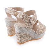 Summer Bohemian Ladies Magic Tape High Heels Sandals