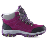 Casual Outdoor Block Color Lace Up Ladies Hiking Sports Shoes