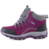 Casual Outdoor Block Color Lace Up Ladies Hiking Sports Shoes