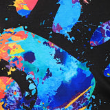 Crew Neck Colorful Splatter Paint Handprint Print T-Shirt