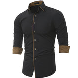 Turndown Collar Color Block Edging Shirt