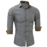 Turndown Collar Color Block Edging Shirt