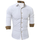 Turndown Collar Color Block Edging Shirt