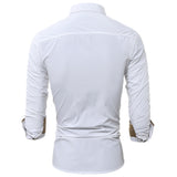 Turndown Collar Color Block Edging Shirt