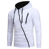 Oblique Zippers Color Block Fleece Hoodie