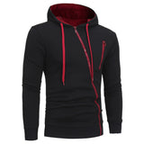 Oblique Zippers Color Block Fleece Hoodie