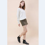 Two wear V-neck knotted halter sweater long sleeve sweater 8 color