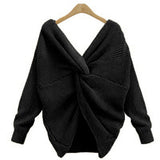 Two wear V-neck knotted halter sweater long sleeve sweater 8 color