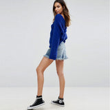 Two wear V-neck knotted halter sweater long sleeve sweater 8 color
