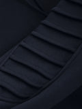 Solid Color Pleated Sleeve Long Fleece Hoodie