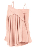 Crisscross Open Shoulder Tunic Sweater