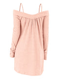Crisscross Open Shoulder Tunic Sweater