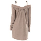 Crisscross Open Shoulder Tunic Sweater
