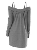 Crisscross Open Shoulder Tunic Sweater