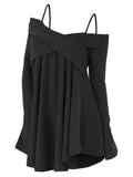 Crisscross Open Shoulder Tunic Sweater