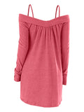 Crisscross Open Shoulder Tunic Sweater