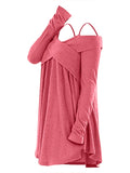 Crisscross Open Shoulder Tunic Sweater
