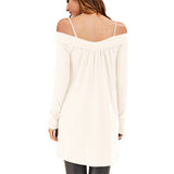 Crisscross Open Shoulder Tunic Sweater