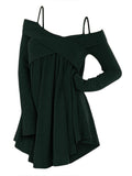 Crisscross Open Shoulder Tunic Sweater