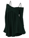 Crisscross Open Shoulder Tunic Sweater