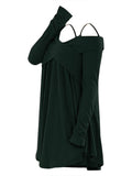 Crisscross Open Shoulder Tunic Sweater