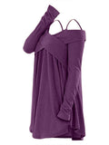 Crisscross Open Shoulder Tunic Sweater