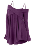 Crisscross Open Shoulder Tunic Sweater