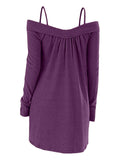 Crisscross Open Shoulder Tunic Sweater