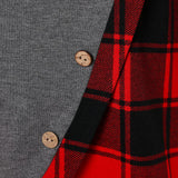 Tartan Panel Cowl Neck Tulip Front T-shirt