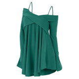 Crisscross Open Shoulder Tunic Sweater