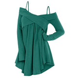 Crisscross Open Shoulder Tunic Sweater