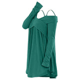 Crisscross Open Shoulder Tunic Sweater