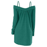 Crisscross Open Shoulder Tunic Sweater