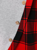 Tartan Panel Cowl Neck Tulip Front T-shirt