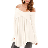 Crisscross Open Shoulder Tunic Sweater