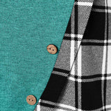 Tartan Panel Cowl Neck Tulip Front T-shirt